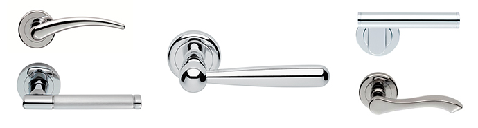 Range of Chrome Door Handles