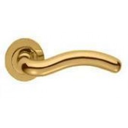 AQ8pb polished brass door handle on rose
