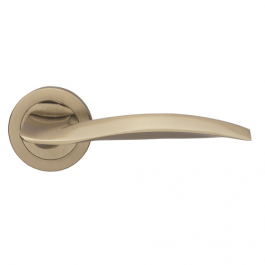 WD5pb WIND Polished Brass Door Handle on Rose