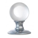 AC010cp polished chrome and clear crystal door knob