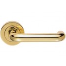 AQ2pb polished brass door handle on rose