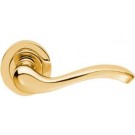 AQ3pb polished brass door handle on rose