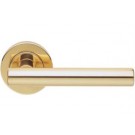AQ4pb polished brass door handle on rose