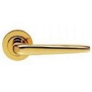 PE5pb polished brass door handle on rose