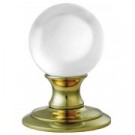 AC010pb polished brass and clear crystal door knob