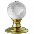 AC020pb polished brass facetted crystal door knob