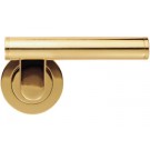 AQ6pb polished brass lever handle on rose Esprit