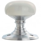 DK34pwsc white porcelain/satin chrome door knob