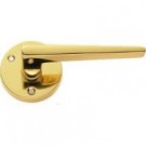 DL77pb Victorian Contemporary Polished Brass Lever on Round Rose