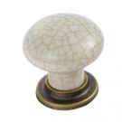 Carlisle Brass Finger Tip Design Porcelain Mushroom Pattern Cupboard Knob FTD630