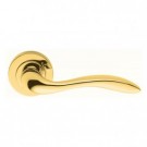 GI5pb Giava polished brass lever on round rose 