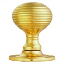 M1001 Queen Anne Mortice Polished Brass Door Knob