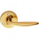 M65pb Victorian M Series Polished Brass Lever on Round Rose